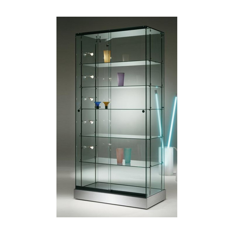 Volglas vitrine Nova 6 met rail LED verlichting