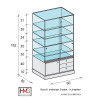 Volglas vitrine met combi-onderkast Nova 6C zonder verlichting