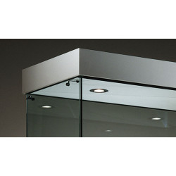 Volglas vitrine met combi-onderkast Nova 6C met plafond LED verlichting