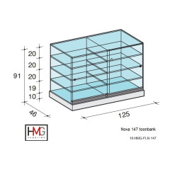 Volglas toonbank vitrine Nova 147T zonder verlichting