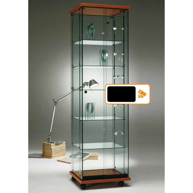 Volglas vitrine Elegance 5 met rail LED verlichting