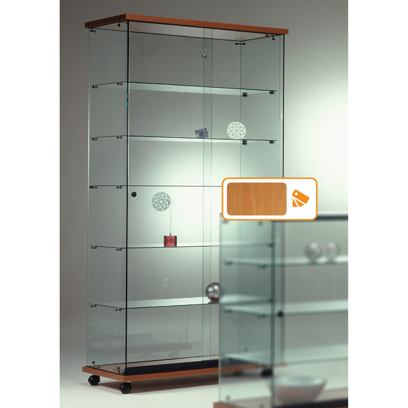 Volglas vitrine Elegance 6 met rail LED verlichting