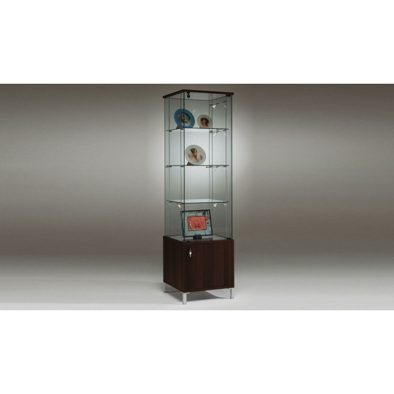 Volglas vitrine met onderkast Cubic 48K zonder verlichting