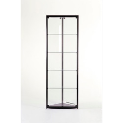 Aluminium Trendline hoekvitrine 500x500x2000 zonder verlichting