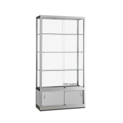 Aluminium Trendline vitrine 1000x400x2000 met onderkast zonder verlichting