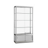 Aluminium Trendline vitrine 1000x400x2000 met onderkast zonder verlichting