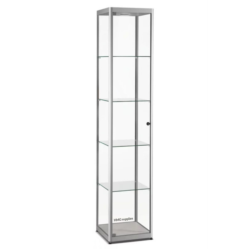 Aluminium Trendline vitrine 400x400x2000 met plafond verlichting