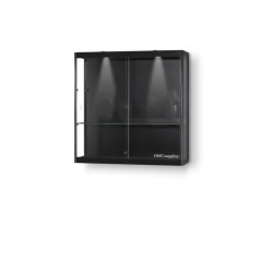 Aluminium Trendline wandvitrine 1000x300x1000 met plafond verlichting