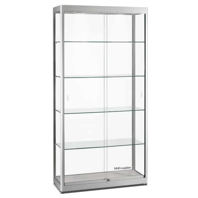 Aluminium Trendline vitrine 1000x400x2000 met plafond verlichting