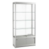 Aluminium Trendline vitrine 1000x400x2000 met onderkast en plafond verlichting