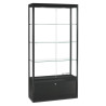 Aluminium Trendline vitrine 1000x400x2000 met onderkast en plafond verlichting