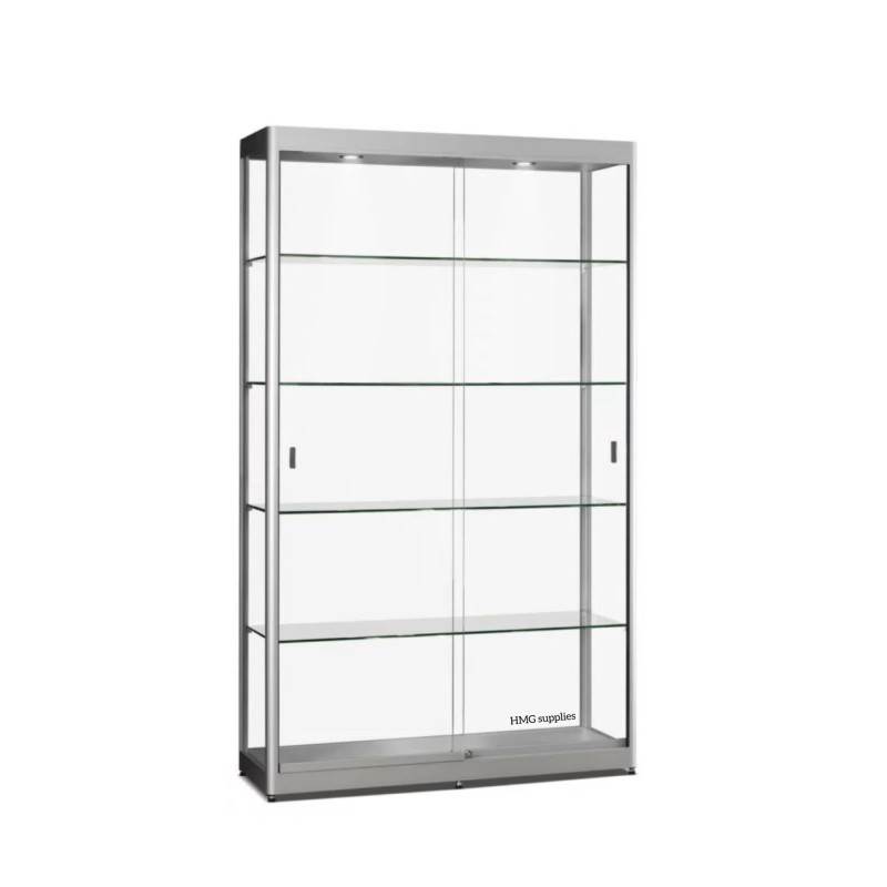 Aluminium Trendline vitrine 1200x400x2000 met plafond verlichting