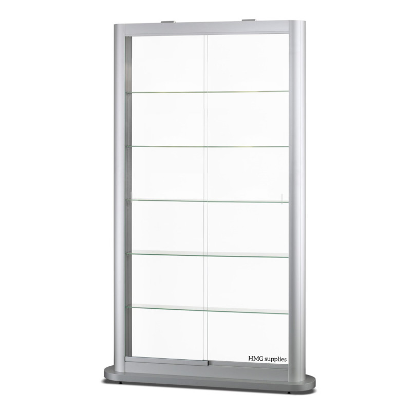 Aluminium Trendline vitrine 1100x150x2000 met plafond verlichting