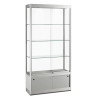 Aluminium Trendline vitrine 1200x400x2000 met onderkast en plafond verlichting