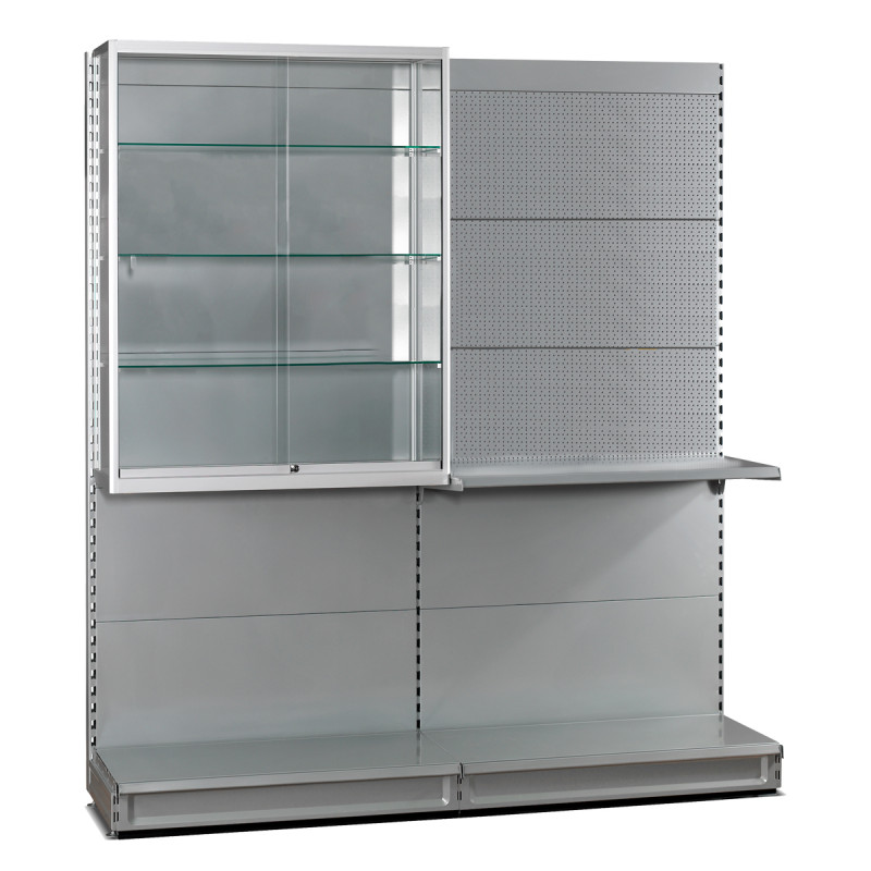 Aluminium Trendline inhangvitrine Tegometall 665x370x1280