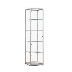 Aluminium vitrine Highlight 500x500x2000 met rail verlichting