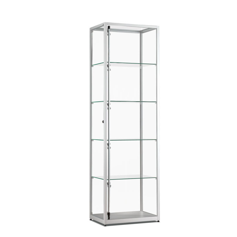 Aluminium vitrine Highlight 600x400x2000 met rail verlichting