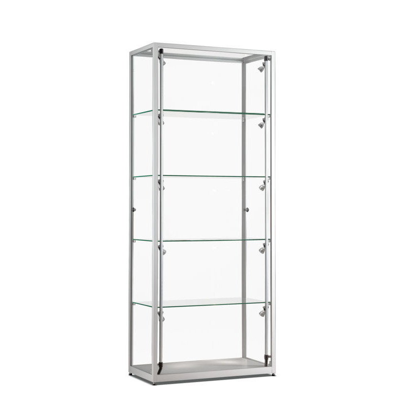 Aluminium vitrine Highlight 800x400x2000 met rail verlichting