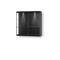 Aluminium wandvitrine Highlight 1000x300x1000 met rail verlichting