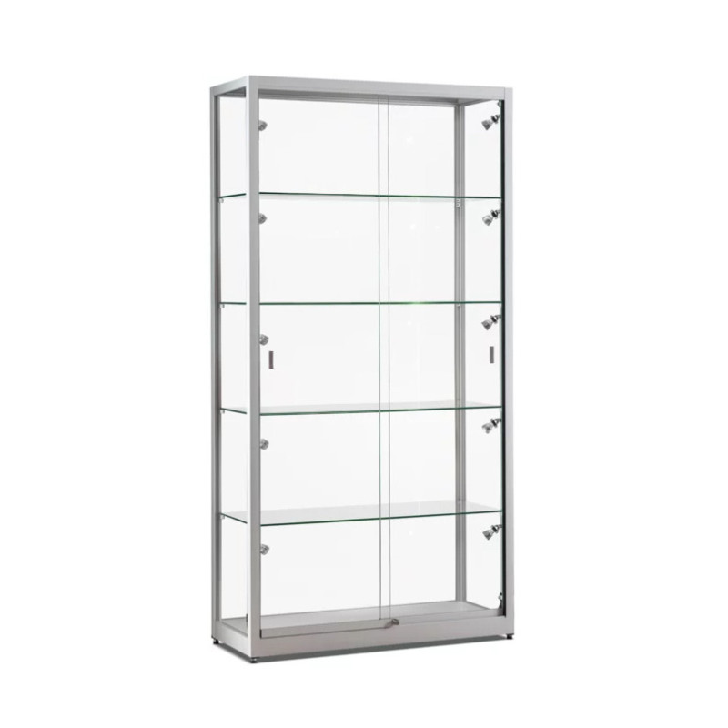 Aluminium vitrine Highlight 1000x400x2000 met rail verlichting