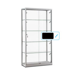 Aluminium vitrine Highlight 1000x400x2000 met rail verlichting