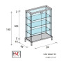 Volglas cabinet vitrine Cubic 192 zonder verlichting