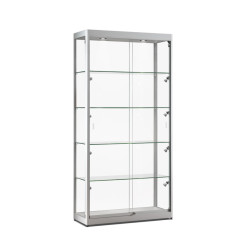 Aluminium vitrine Highlight 1000x400x2000 met plafond en rail verlichting