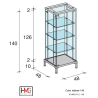 Volglas cabinet vitrine Cubic 148 zonder verlichting