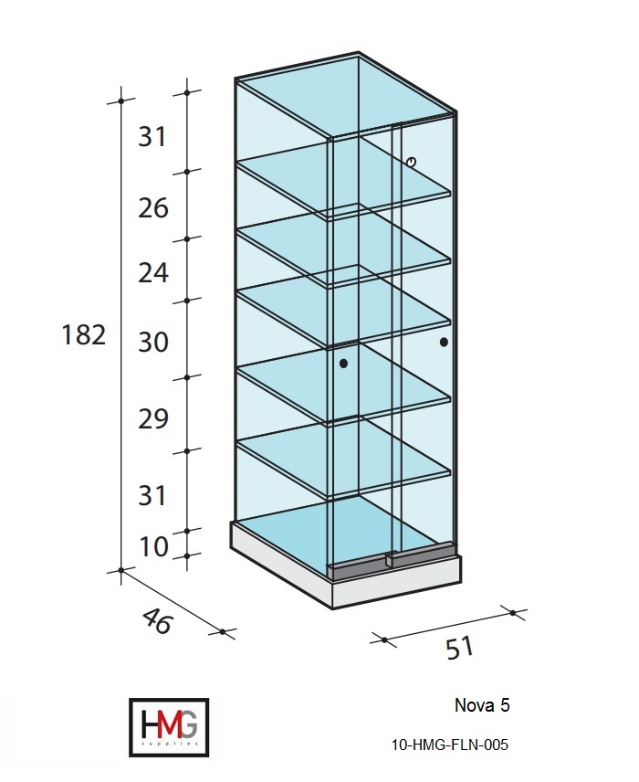Volglas vitrine Nova 5 - Afbeelding 2