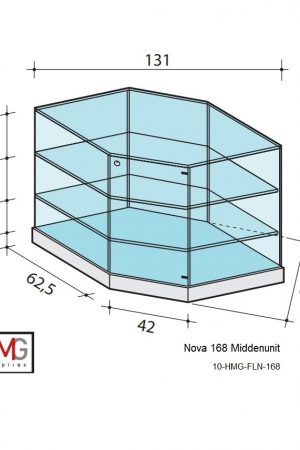 Volglas toonbankvitrine Nova 168T Eclips