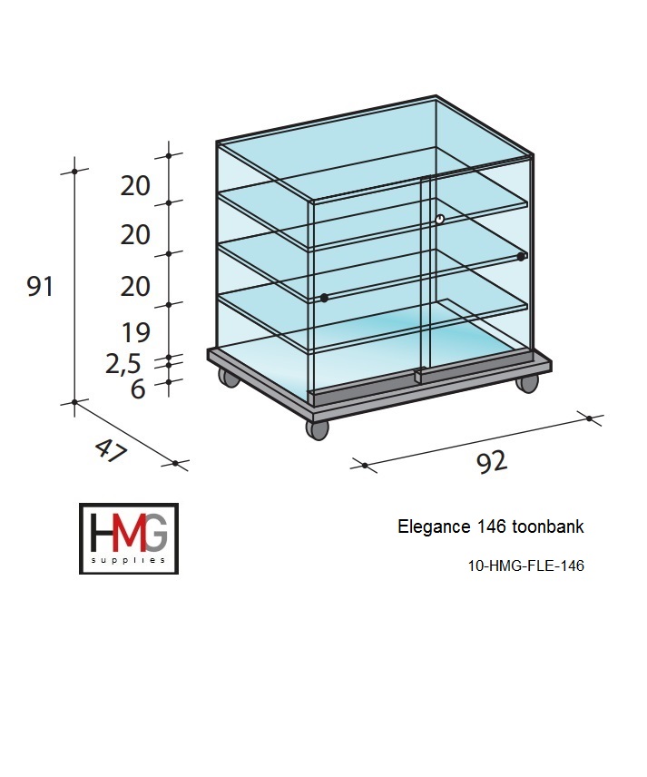 Volglas toonbankvitrine Elegance 146T - Afbeelding 4