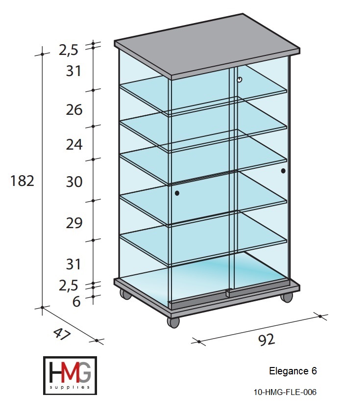 Volglas vitrine Elegance 6 - Afbeelding 2