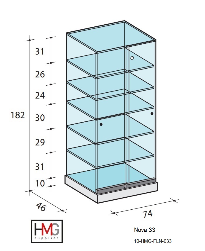 Volglas vitrine Nova 33 - Afbeelding 2