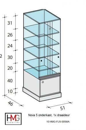 Volglas vitrine met onderkast Nova 5K
