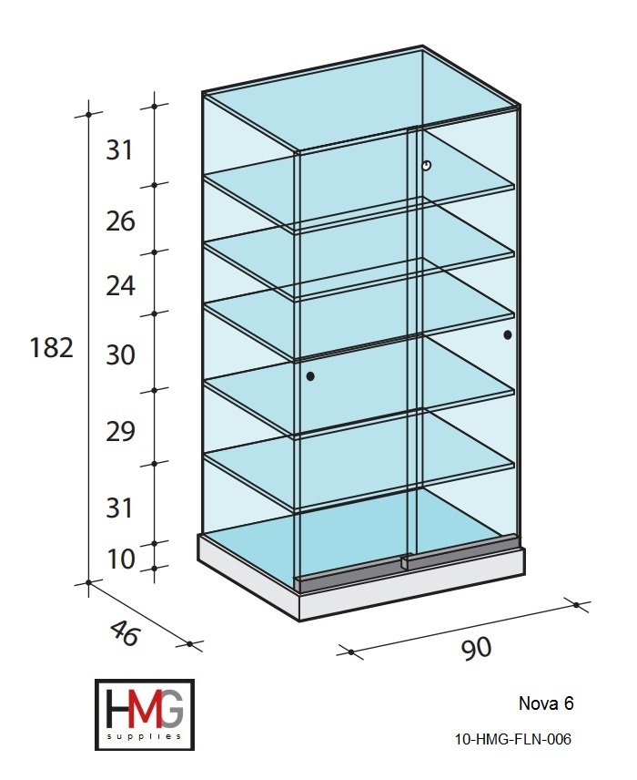 Volglas vitrine Nova 6 - Afbeelding 2