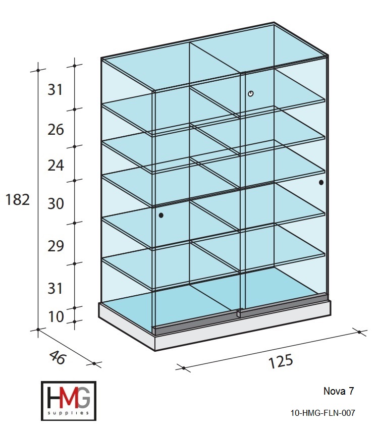 Volglas vitrine Nova 7 - Afbeelding 2