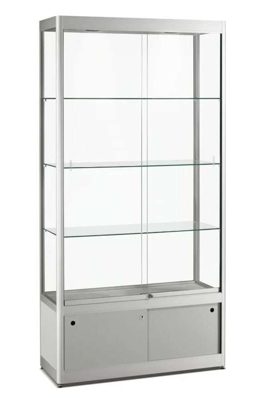 Aluminium vitrine met onderkast Essential 2000K