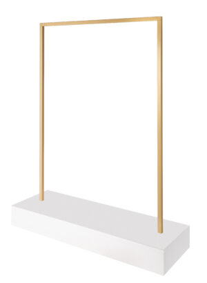 Vrijstaand kledingrek met witte houten sokkel 08608H – Goud